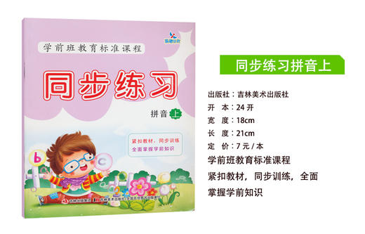 3-6岁儿童幼小衔接学前班教育标准课程同步练习拼音上 幼儿园幼小衔接学前拼音练习册 拼音练写册 拼音描写本拼音测试题学拼音书籍 商品图1