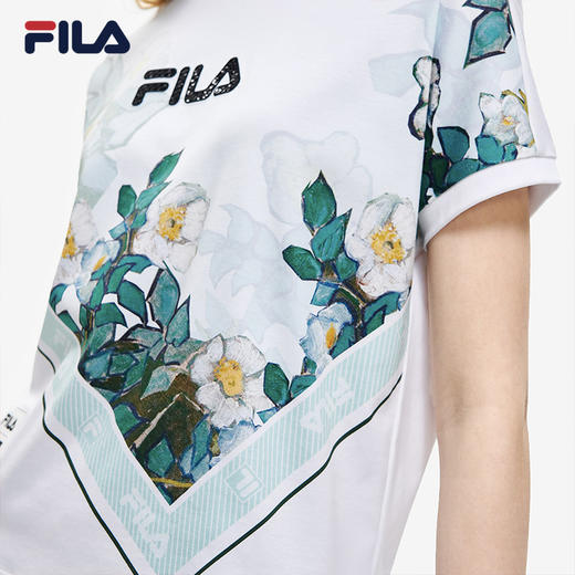FILA x 梵高博物馆 斐乐联名女士短袖T恤2022年夏季插画新款上衣F11W228101F 商品图4