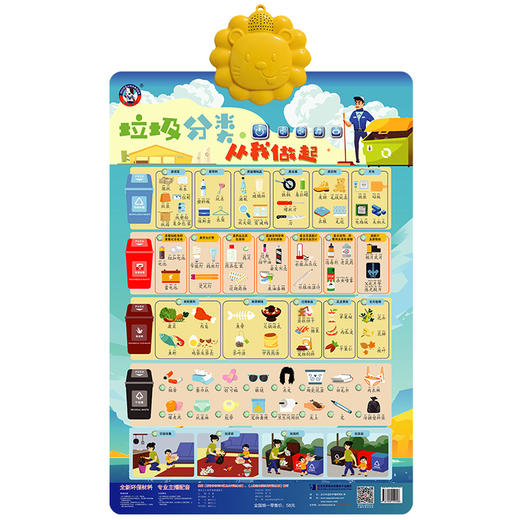 垃圾分类挂图启蒙早教有声挂图儿童挂图干垃圾湿垃圾厨余垃圾有害垃圾可回收垃圾其他垃圾 商品图4
