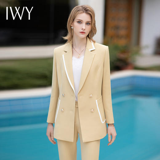 IWY/时尚拼接职业西装套装女2022春季新款高级感西服外套美容院工作服CP12103 商品图4