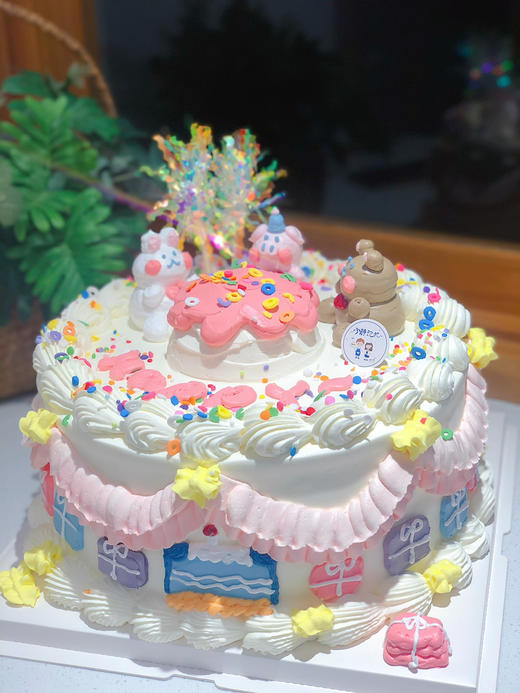 复古兔熊奶油蛋糕 下单前请仔细阅读商品详情 商品图0