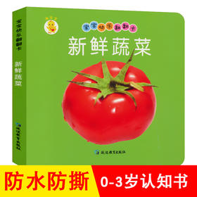 新鲜蔬菜幼儿早教卡看图识物早教书婴儿宝宝书籍0-3岁撕不烂益智彩色识字卡片儿童图书绘本6-2-1周岁启蒙认知认字识图认物翻翻看