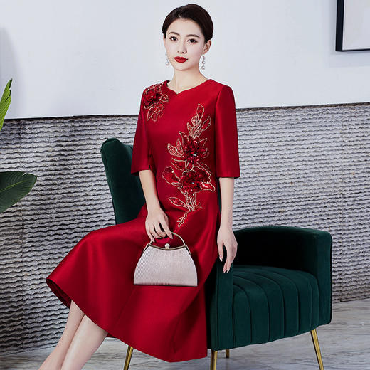 新款高贵优雅婚礼日常旗袍连衣裙  WXG-8383 商品图1