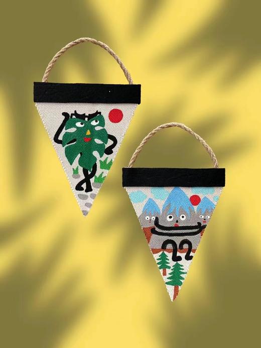 OG TATTOO｜『 龟背竹和雪山 』手绘户外小旗 商品图0