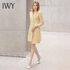 IWY/播音主持艺考正装连衣裙女黄色气质百褶裙西装裙高端售楼部工作服Q11363 商品缩略图2