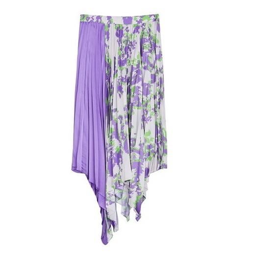 谜底2022春新款不规划下摆伞裙紫罗兰半身裙时尚艺术221MB0153 商品图4
