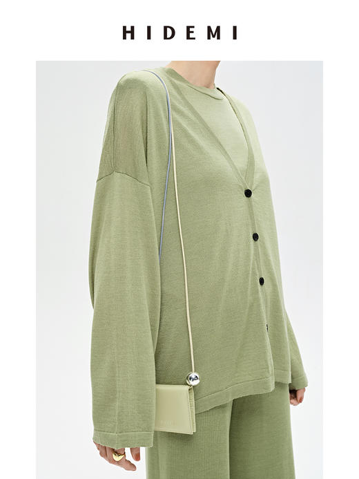 HIDEMI 真丝羊毛超细针织呼吸透感亲肤柔软套装 开衫/空气阔腿裤 商品图5