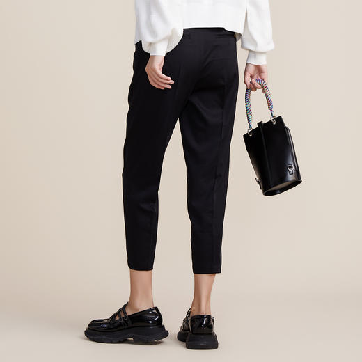 谜底2022春新款时尚通勤气质款烟管裤女莱赛尔西装裤女221MK0184 商品图3
