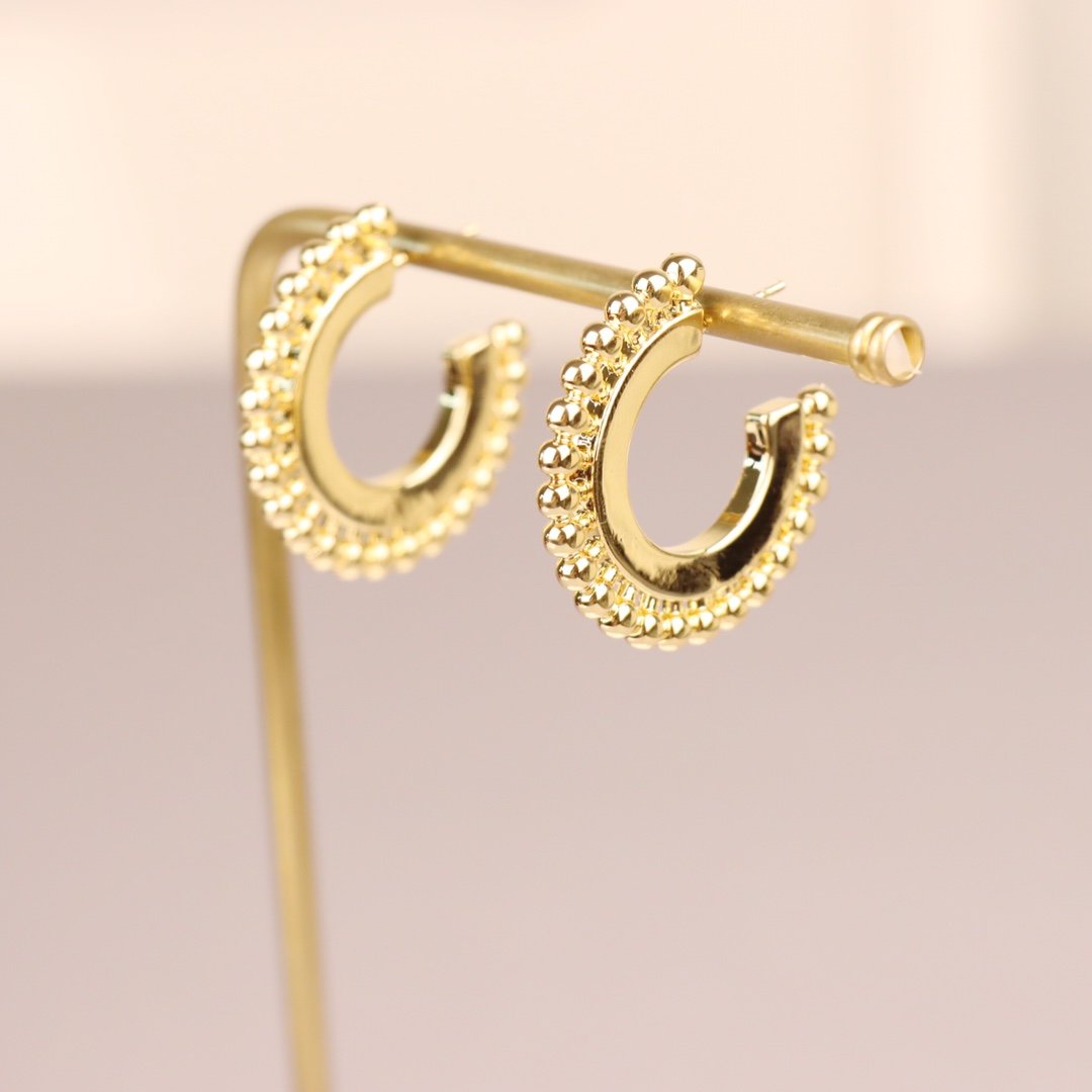 罗意威 loewe 耳钉loewe标志耳环精致耐看 黄铜材质 电镀k金 不褪色