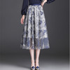2022春夏新款仙女网纱半身裙女a字裙绣花垂感高腰百褶纱裙 TY1385 商品缩略图2