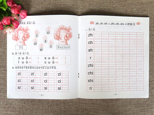 拼音1练习册幼小衔接整合教材同步练习 一日一练幼儿启蒙描红早教书拼音写字帖声母韵母整体认读音节aoe 3-6岁幼儿园学前班练习册 商品图3