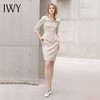 IWY/高端气质卡其色职业连衣裙女士七分袖收腰显瘦售楼部正装西装套裙Q11366 商品缩略图0