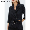 NEELLY纳俪气质条纹西装连衣裙女收腰系带A字裙露腰设计通勤春夏N22031Y01135 商品缩略图1