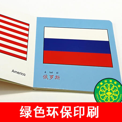 国旗幼儿早教卡看图识物早教书婴儿宝宝书籍0-3岁撕不烂益智彩色识字卡片儿童图书绘本6-2-1周岁启蒙认知认字识图认物翻翻看 商品图1