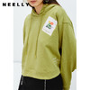NEELLY纳俪商场同款卫衣女连帽撞色图案小众短款宽松休闲小个子潮N22022J01063 商品缩略图1