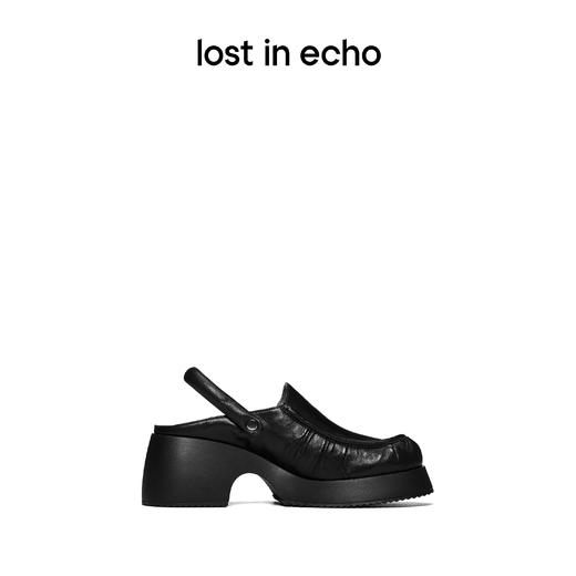 [断码]lost in echo 翘头褶皱半拖厚底穆勒拖羊皮两穿包头拖鞋凉鞋 商品图2