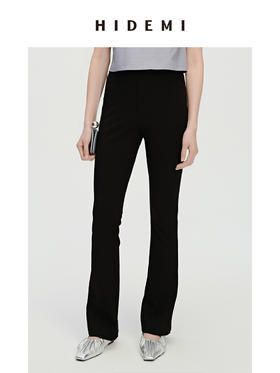 HIDEMI黑色喇叭弹力显瘦神裤