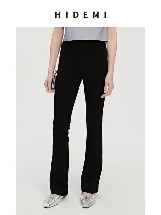 HIDEMI黑色喇叭弹力显瘦神裤 商品图0