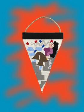 OG TATTOO｜『 楼梯间吸烟女孩 』手绘户外小旗