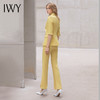 IWY/气质黄色七分袖西装套装女2022春夏新款阔腿裤职业装美容院工作服C10226+P30226 商品缩略图3
