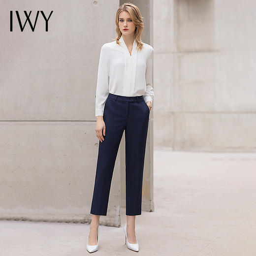 IWY/白色衬衫女长袖2022新款工装职业气质衬衣女士正装工作服上衣B11120 商品图1