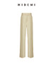 HIDEMI 显瘦高腰拉长感微阔腿宽松长裤 奶油黄/深棕 商品缩略图11