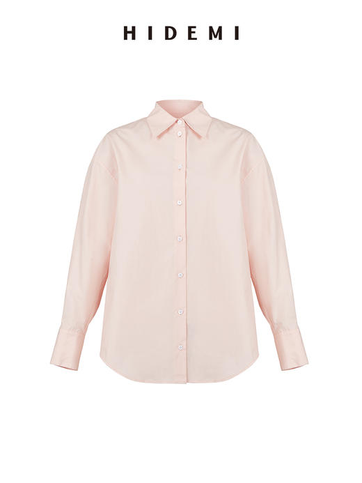HIDEMI 樱花粉简约廓形休闲宽松经典款衬衫 商品图11