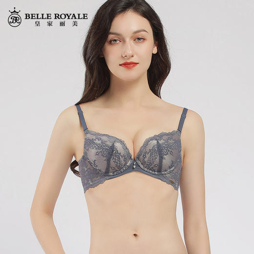 【秒杀品不退不换】皇家丽美小胸聚拢蕾丝性感记忆钛圈文胸内衣上薄下厚WJ907-2 商品图0