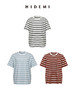 HIDEMI 条纹高密棉圆领亲肤百搭廓形T恤 黑白条纹/蓝白条纹/棕白条纹 商品缩略图1