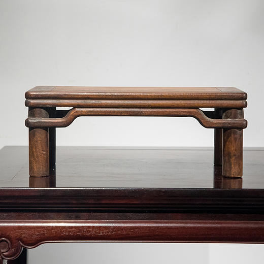 清 花梨木圆包圆罗锅枨案中案摆件 商品图0