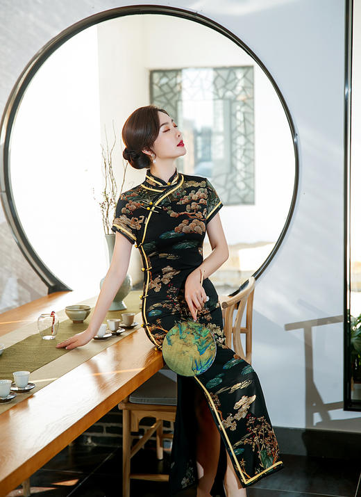 ZAYS-595春季改良气质时尚中国风盘扣旗袍日常复古唐装旗袍 商品图1