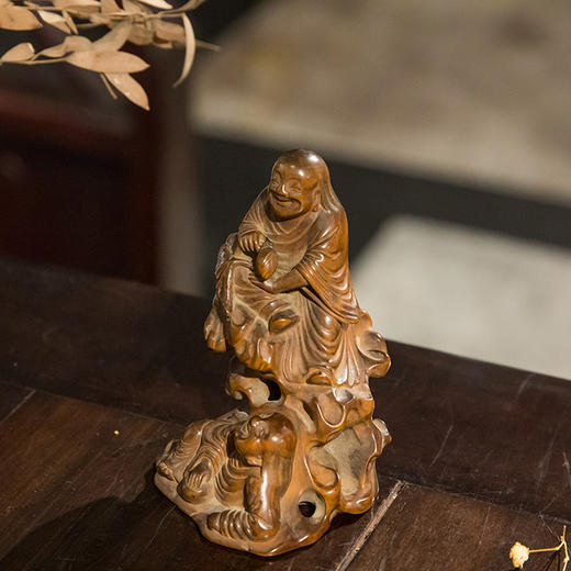 清 黄杨木雕和合二僧人物摆件 商品图1