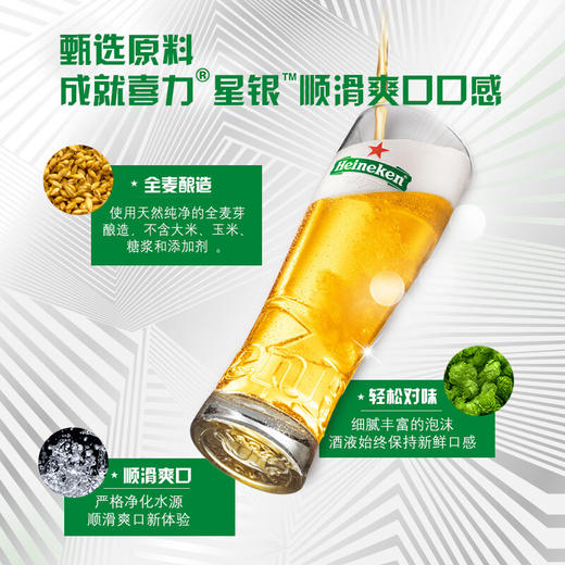 喜力星银铝瓶啤酒330ml*1瓶/6瓶/12瓶/24瓶 商品图1