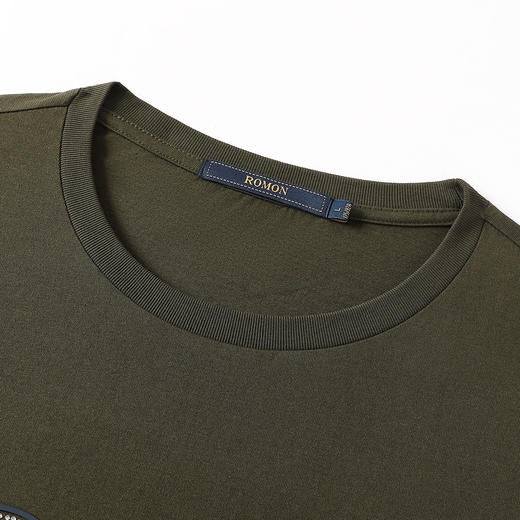 【全棉透气】罗蒙男士t恤简约休闲舒适柔软通勤百搭经典圆领短袖t恤 商品图8