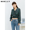 NEELLY纳俪商场同款碎花衬衫女气质小翻领短款收腰小衫喇叭袖春夏N22031R01121 商品缩略图2