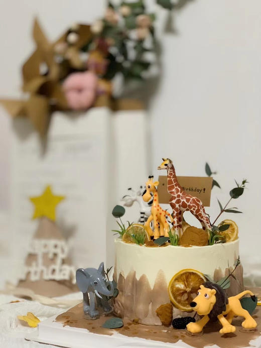 动物乐园主题蛋糕，我的男孩，只过生日，不用长大 商品图0