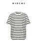 HIDEMI 条纹高密棉圆领亲肤百搭廓形T恤 黑白条纹/蓝白条纹/棕白条纹 商品缩略图12