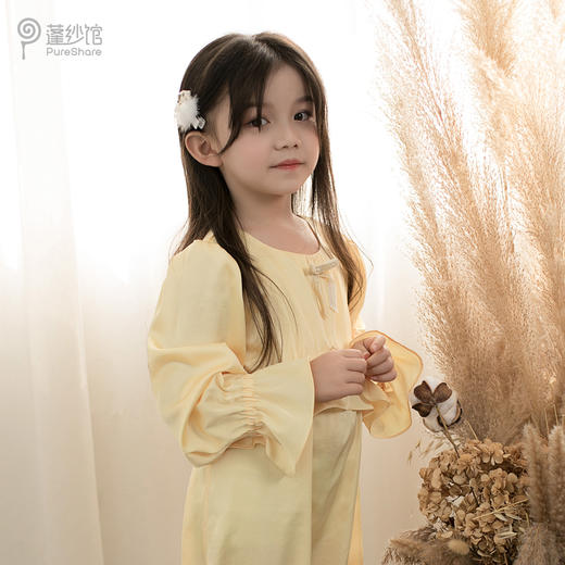 非质量问题不退换哦~pureshare女童睡衣夏季新款长袖薄款家居家服空调冰丝儿童公主-蝴蝶睡裙 商品图2