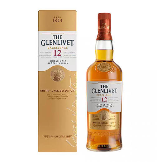 格兰威特(The Glenlivet) 醇粹12年雪莉桶  单一麦芽威士忌 商品图0