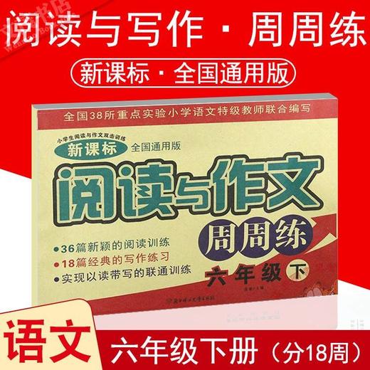 新课标通用版阅读与作文周周练小学6六年级下册语文写作练习 商品图0