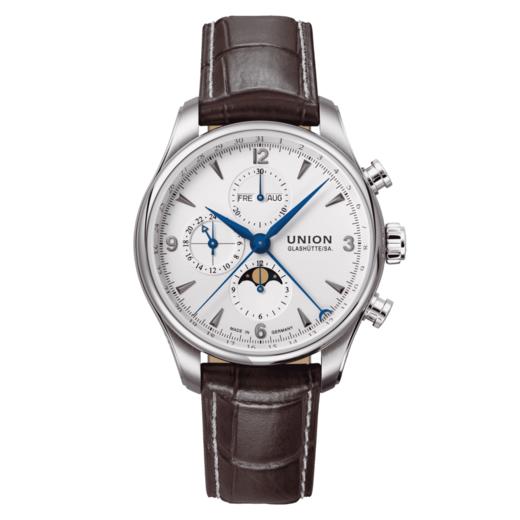 宇联（UNION GLASHÜTTE）德国手表月相 贝利士系列 小牛皮男士机械计时码表 D009.425.16.017.10 商品图1