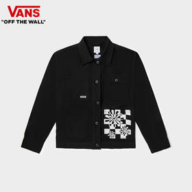 VANS黑色工装风个性印花女子夹克VN0A7Q9KBLK
