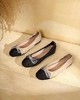 西村名物2022年春季新款水钻撞色蝴蝶结甜美平底豆豆鞋浅口粗跟温柔单鞋女T22AE17561 商品缩略图0
