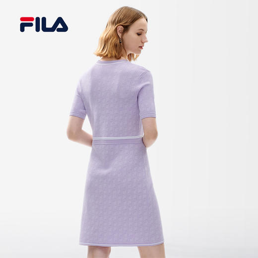 FILA斐乐女子连衣裙2022夏季新款时尚针优雅织满印连衣裙F11W221309F 商品图1