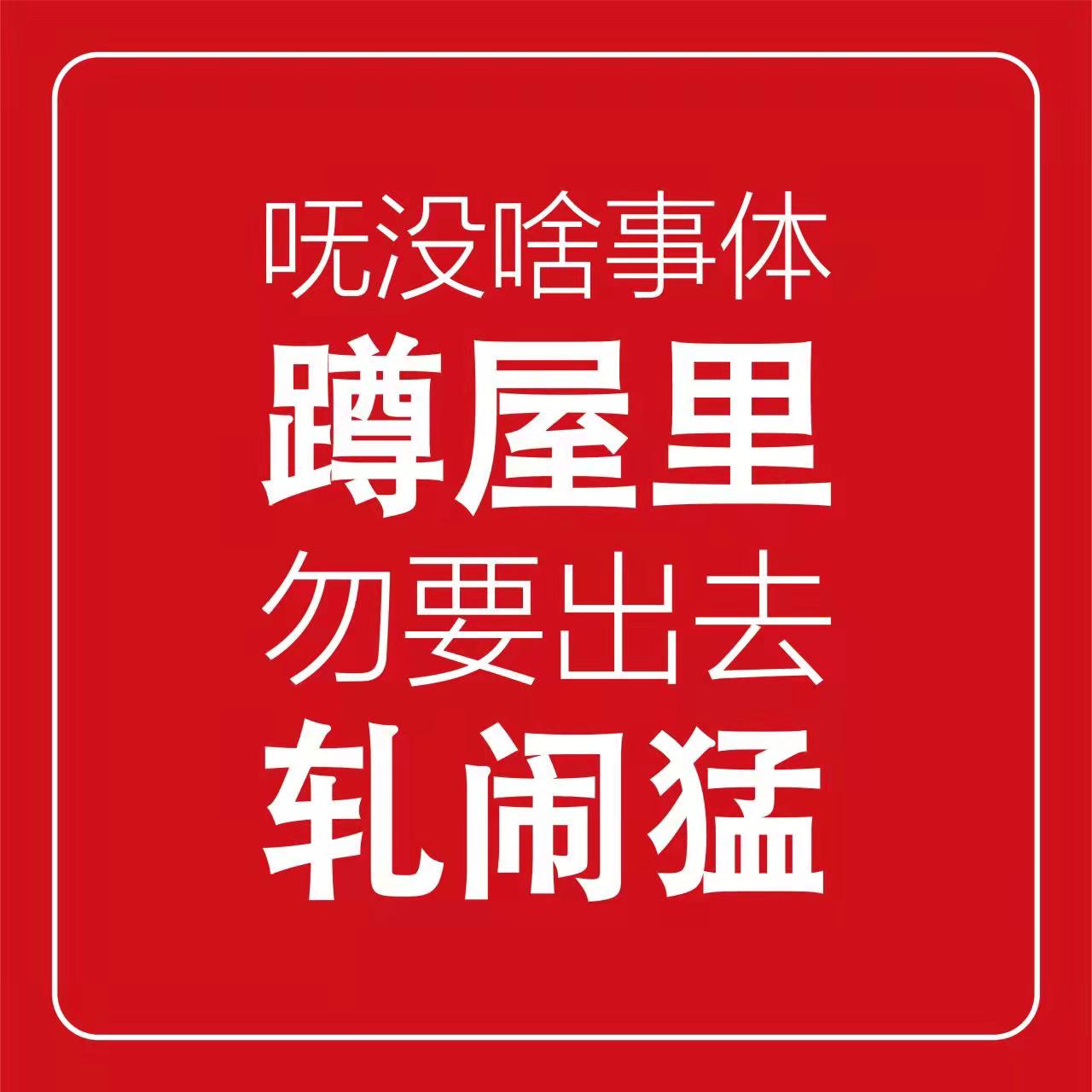 呒没啥事体蹲屋里勿要出去轧闹猛