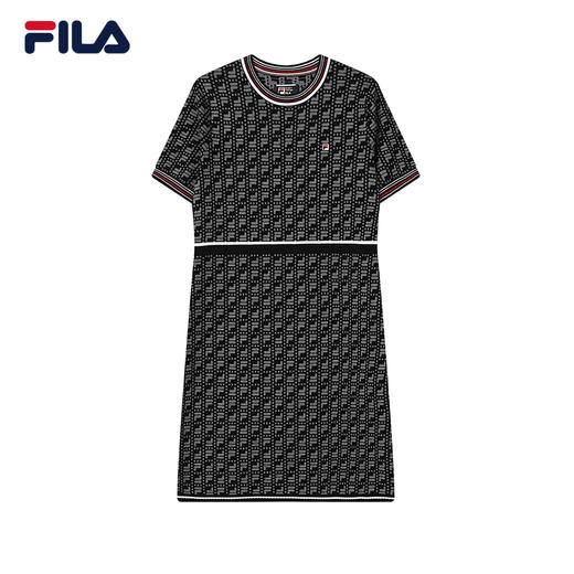 FILA斐乐女子连衣裙2022夏季新款时尚针优雅织满印连衣裙F11W221309F 商品图5