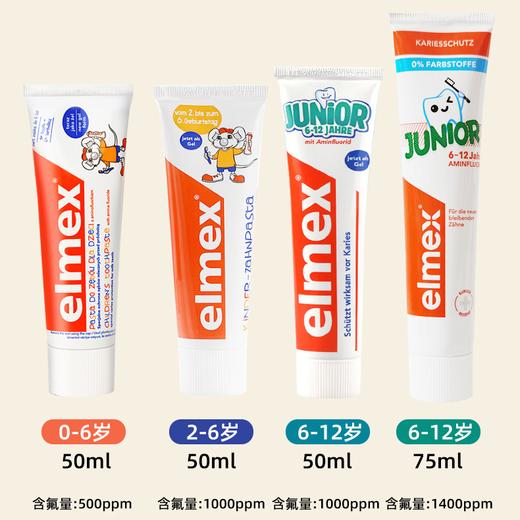 【一般贸易】德国进口Elmex宝宝牙膏艾美适儿童防龋齿含氟牙膏薄荷0-2-6-12岁 商品图0