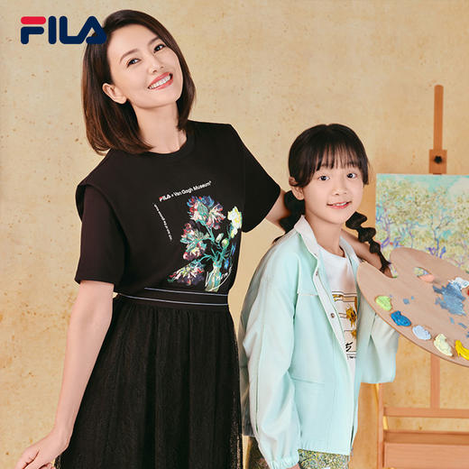 FILA x 梵高博物馆【高圆圆同款】斐乐优雅两件套蕾丝连衣裙F11W228302F 商品图0
