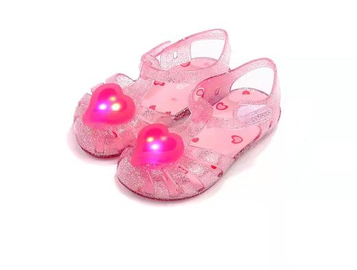 韩国ozkids发光爱心果冻凉鞋 商品图2