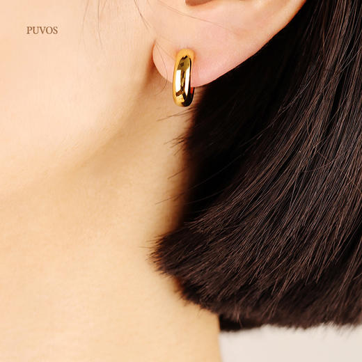 预售|PUVOS普沃斯新款 黄铜镀手工滴油时尚新款C形百搭简约ins风耳钉 .潮快闪[福利品] 商品图1